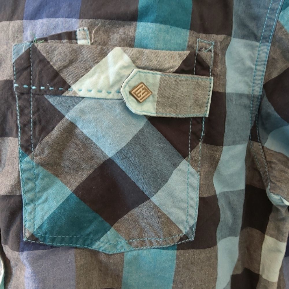 (3/$20) ENYCE button front checkered shirt - Picture 4 of 12